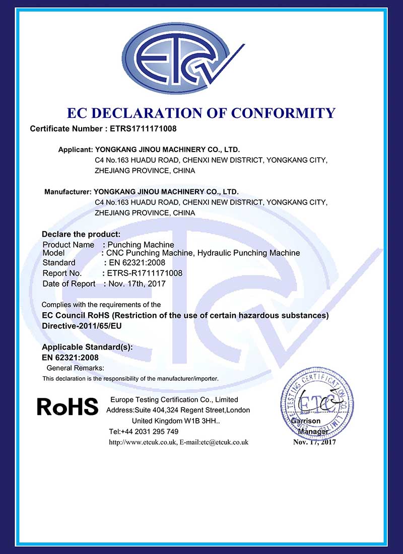 温州RoHS Certificate
